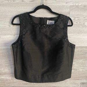 Lilly Pulitzer Black Sequin Cropped Length Top